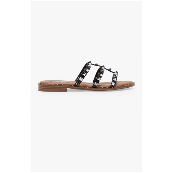 Steve Madden Averill Strappy Studded Gladiator Sandal in Black - Picture 3 of 14